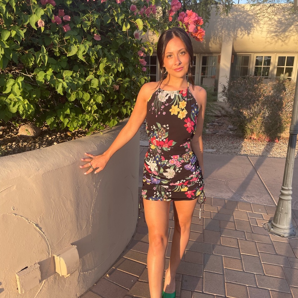 Floral Halter Neck Dress